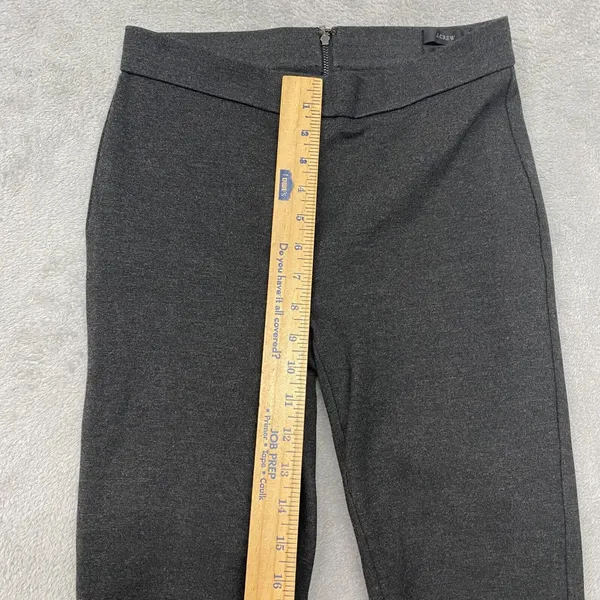 J Crew Pants Womens Small Gray Pixie Back Zip‎ Viscose Skinny Mid Rise Office - Image 3
