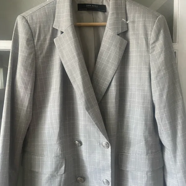 Zara Plaid Double Breasted Blazer - Image 4
