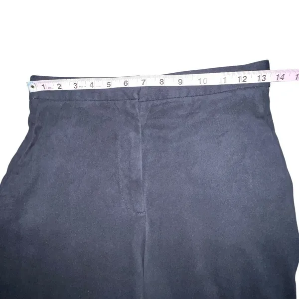 Zara Basic Black‎ Cropped Wide Leg Suede Soft Dress Pants Xs Pockets High Rise - Image 7