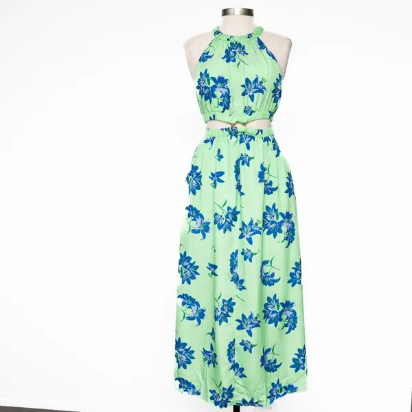 Likely Karrica Maxi‎ Dress Blue Floral Cut Out Print - Image 2