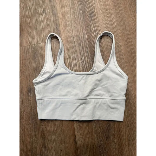 TnAction Aritzia Light Blue Scoop Neck Sports Bra Size S Logo Activewear - Image 2