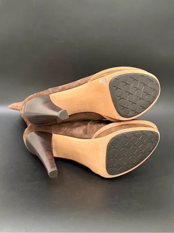 UGG Australia Brown Suede Bianka Heeled Booties 8 - Image 8