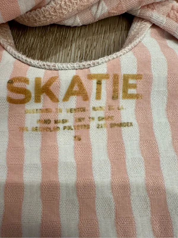 Skatie Pink White Gingham Resa One Piece Swimsuit Size XS small - Image 5