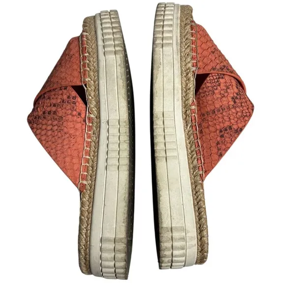 Franco Sarto Women's Orange‎ Snakeskin Platform Sandals Size 8 - Image 7