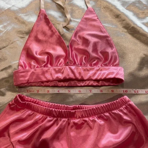 Pink Satin Short Set - Image 3