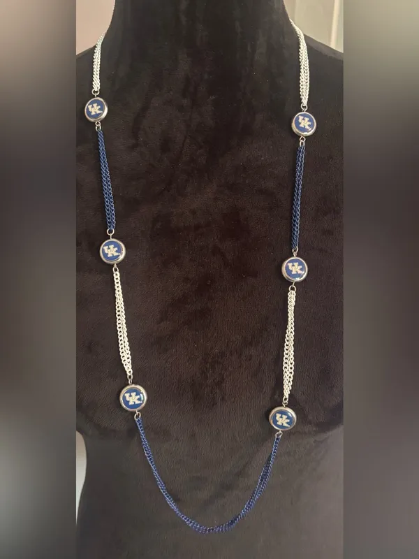 NWT Kentucky Wildcats UK Blue & White Logo Necklace & Bracelet Jewelry Set - Image 3