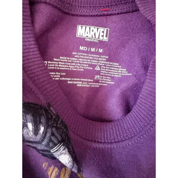Marvel Crop Sweatshirt Purple Medium Black Panther - Image 4