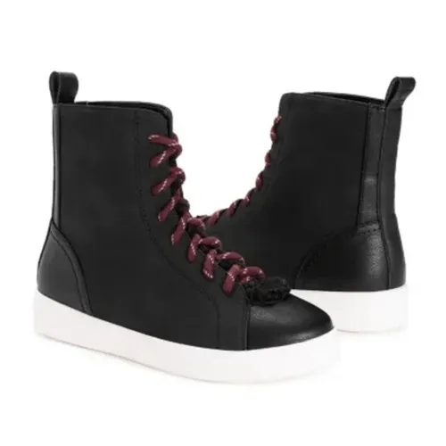 MUK LUKS Women's Black Faux Leather High‎ Top Lace Up Sneakers Size 9 - Image 2