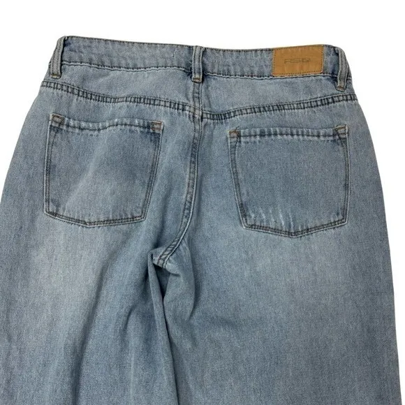 RSQ Low Rise Baggy Jeans Size 25 Distressed Knee Wide Leg Y2K Skater Light‎ Wash - Image 3