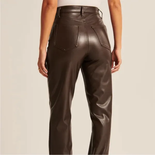 12th Tribe Vegan Brown Leather Pants - Image 2