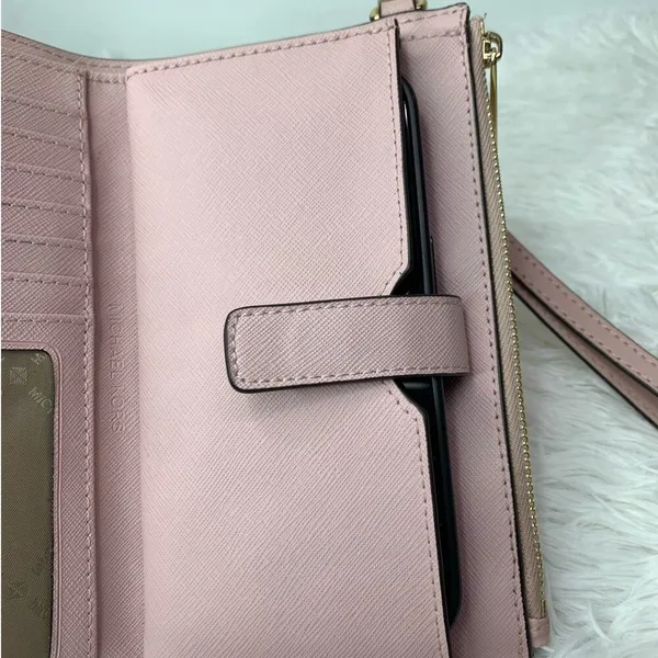 Michael Kors Pink Double Zipper Wristlet / Wallet with Phone Slot - Image 11