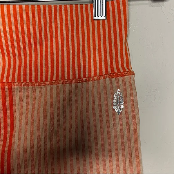 Free People Movement Striped‎ Mixing Papaya Color Block Orange Athletic Shorts - Image 6