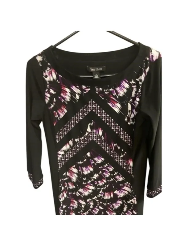 White House Black Market Dress, Size S, Black & Purple - Image 3