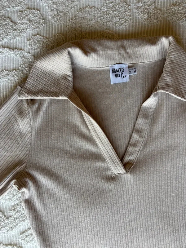 Princess Polly Long Sleeve Mini Dress Tan - Image 5