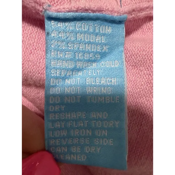 J McLaughlin Cardigan‎ Sweater Open Front Cotton Blend Pink Women's Medium - Image 10