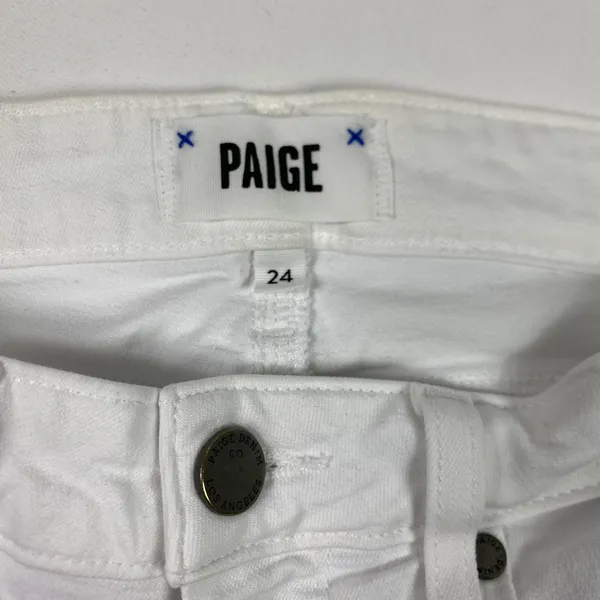 Paige Jeans‎ Womens 24 White Verdugo Crop Skinny Raw Hem Stretch Mid Rise Denim - Image 8