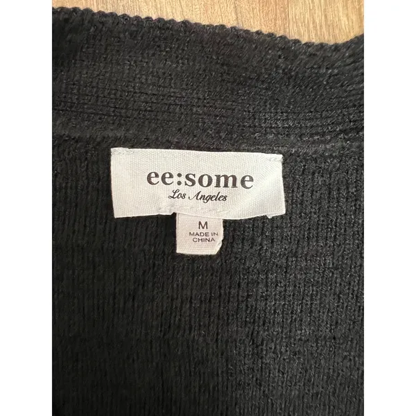 ee:some Black‎ Knit Bow Front Cardigan Sweater Women’s M - Image 8