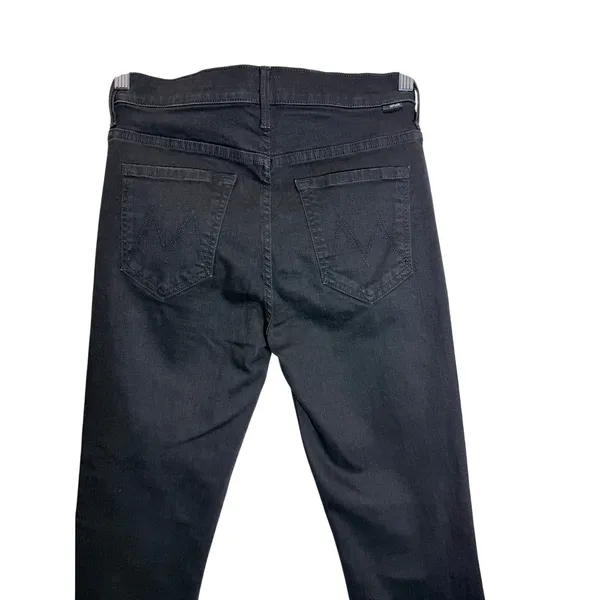 Mother The Insider Crop Step Fray Jeans in Not Guilty Black Mid Rise Size 29 - Image 4