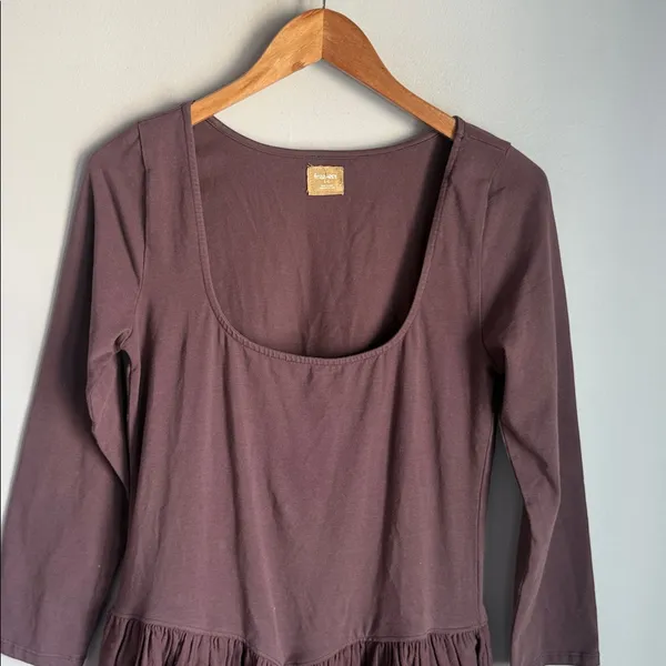 Free People NEW Onda Drop-Waist Long-Sleeve Mini Dress Large - Image 4