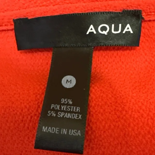 Aqua Women's Orange V-Neck Short Puff Sleeve Ruffle Belted Tie Mini Wrap Dress M - Image 4
