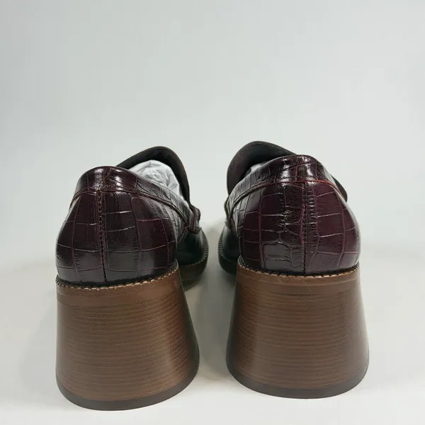 Dolce Vita Size-8.5 Loafers Talie Cabernet Leather Block‎ Heel Penny Burgundy - Image 7