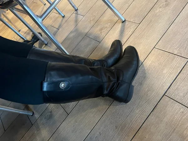 Frye Black Leather Riding Boots - Image 3