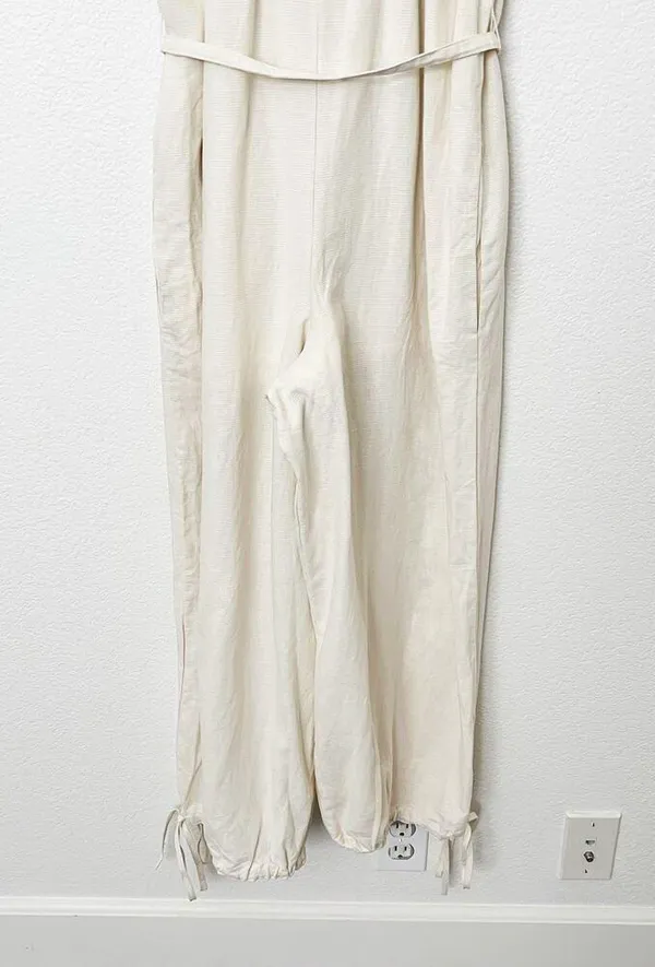 [Urban Outfitters] Cream Linen Blend Open Back Sleeveless Palmer Jumpsuit Sz XS - Image 8