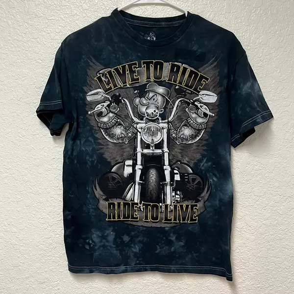 MAD ENGINE Popeye Live to Ride Ride to Live Graphic T-shirt Size Medium - Image 9