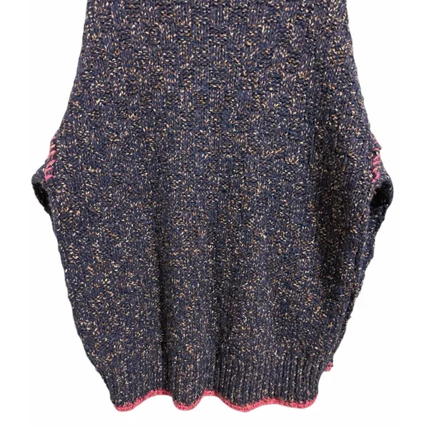 Free People Echo Navy Flecked Oversized Wool Blend Turtleneck Sweater Size‎ Med - Image 6