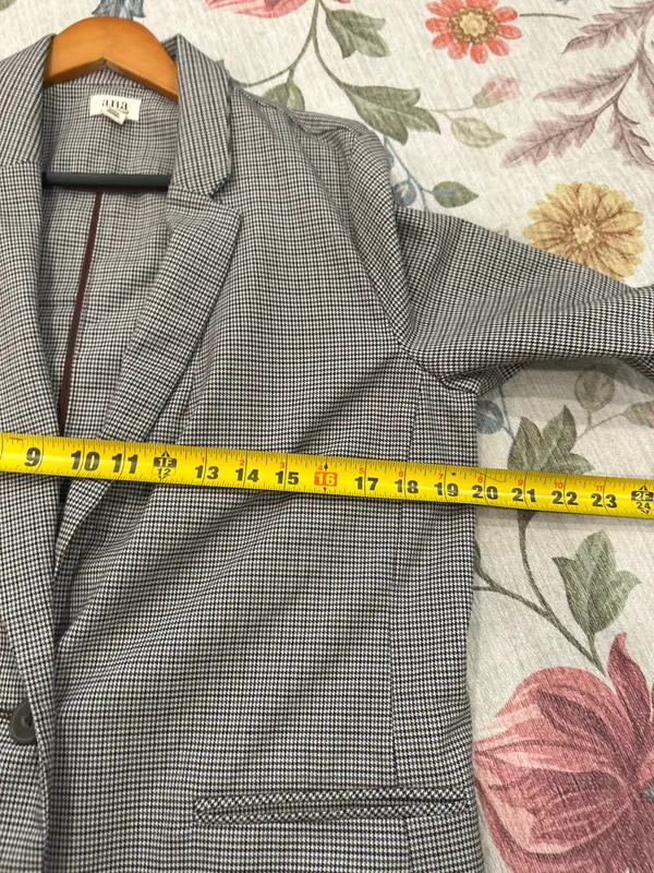 Houndstooth print blazer Gray Size M - Image 6