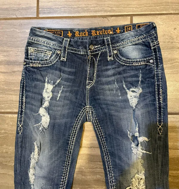 Rock Revival Womens sz 29 Jean Capri - Image 2