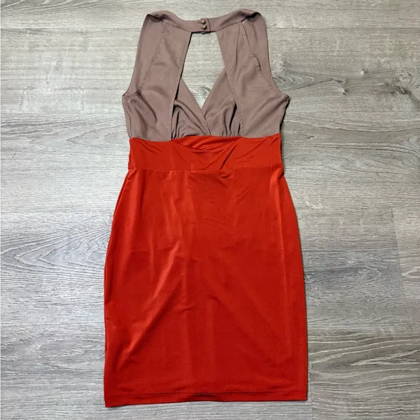 •LULU’S• ORANGE & TAN DRESS - Image 8