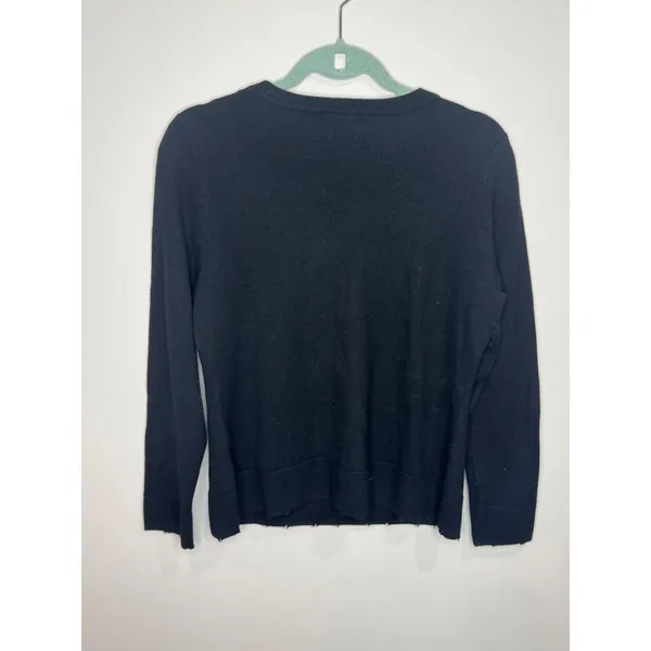 Zadig & Voltaire Miss Bis Embellished Cashmere Sweater Black sz M - Image 3