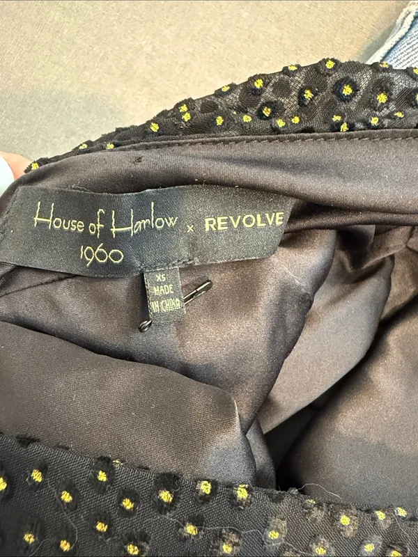 Revolve x House of Harlow 1960 Sana Black and Gold Halter Jumpsuit XS - Image 5