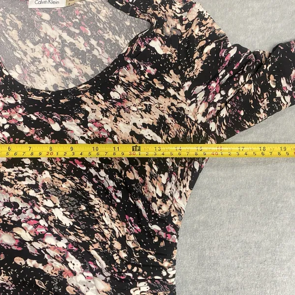 Calvin Klein Dress Sz 2 Black Multicolor Paint Splatter Artsy Graphic‎ Casual - Image 8
