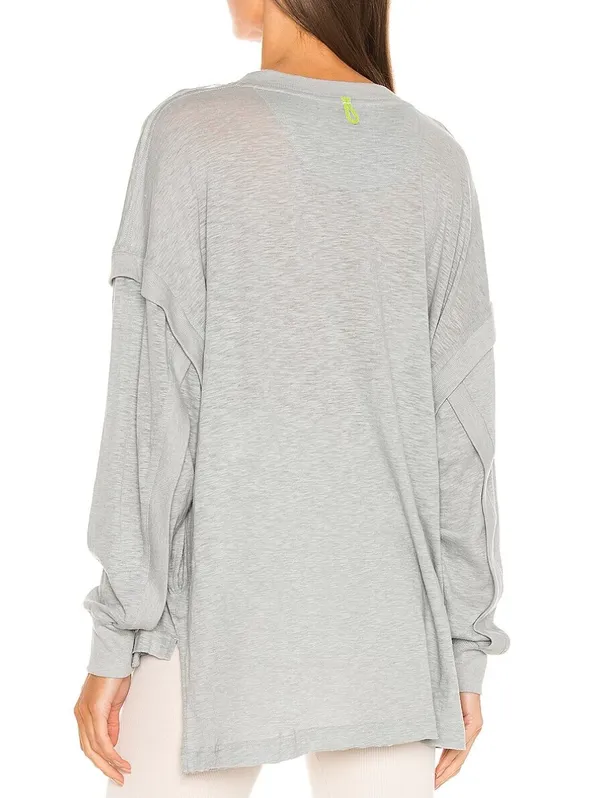 FP Movement Gray Oversized One Up Long Sleeve Shirt - Size - XS - Image 3