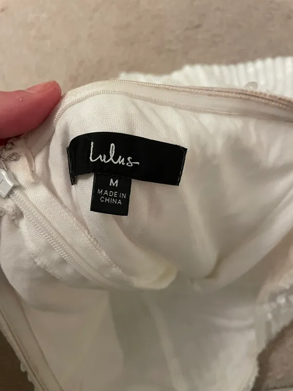Lulus White Sequin Strapless Mini Dress - Image 4