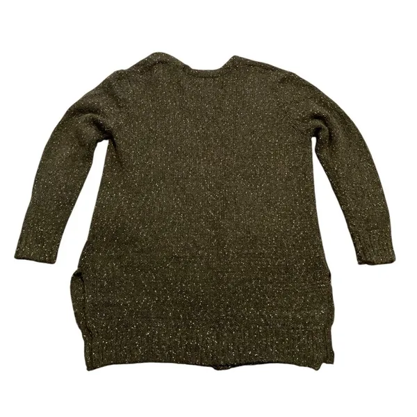 POL Cardigan Sweater Women Large Green Speckled Knit Open Front Pockets Gorpcore - Image 3