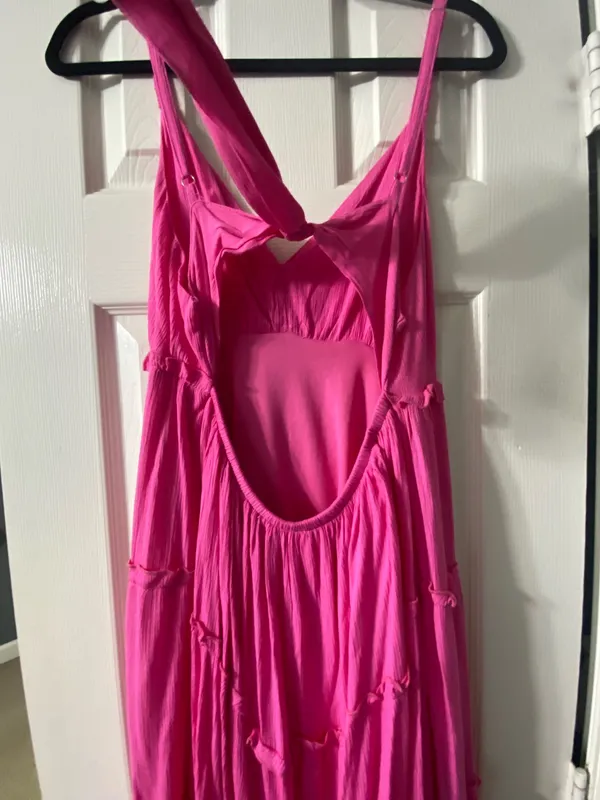 Pink ruffle tiered dress Size L - Image 4