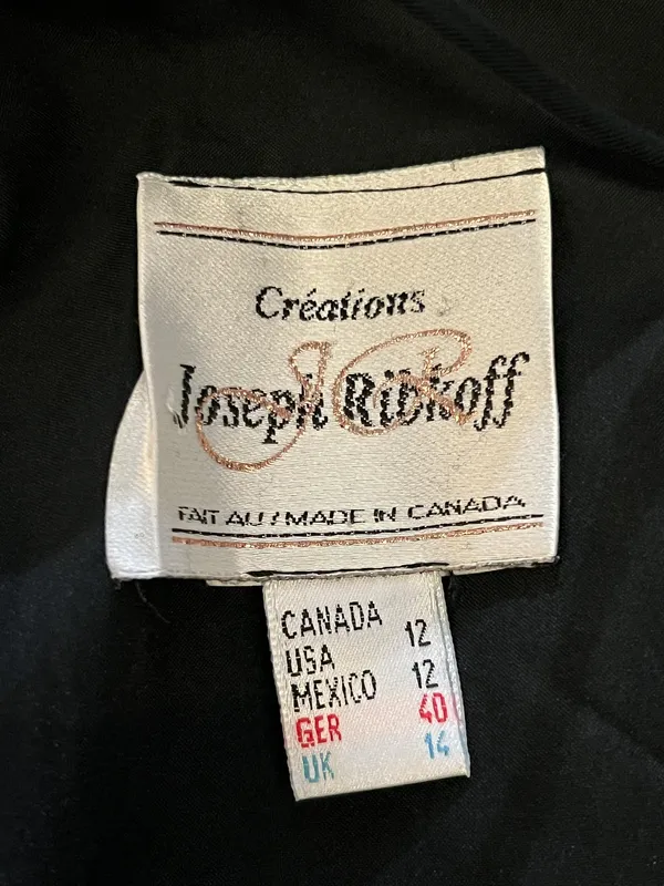Vintage Joseph Ribkoff Dress Womens 12 Black Sweetheart Slip Spaghetti Strap - Image 12