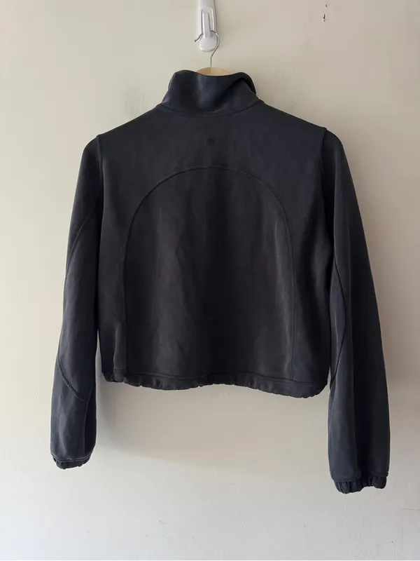 Lululemon Black Brushed Softstreme Half Zip Pullover Size 4 Square Dot - Image 8
