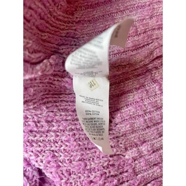 Aerie Pink Mock Neck Cotton Sweater XS Chunky Knit Pullover - Image 5