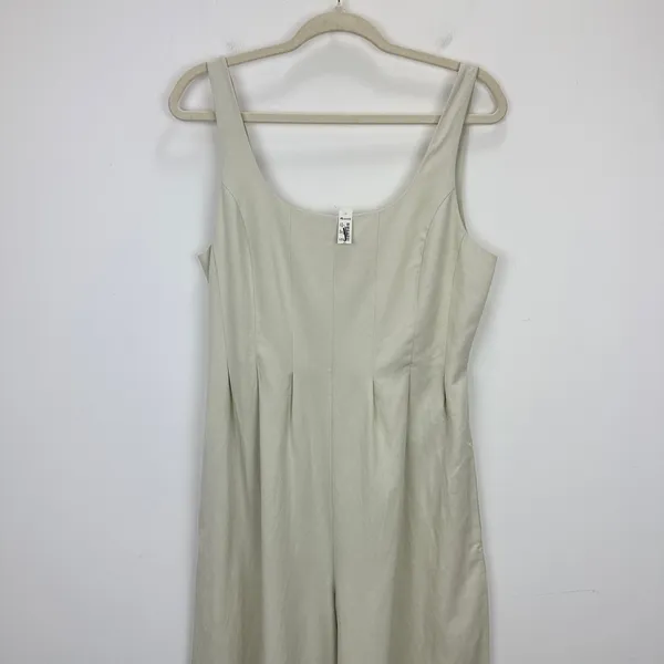 Madewell Wide Leg Jumpsuit Drapey Twill Muted Stone Beige Minimalist US 6 NWT - Image 7