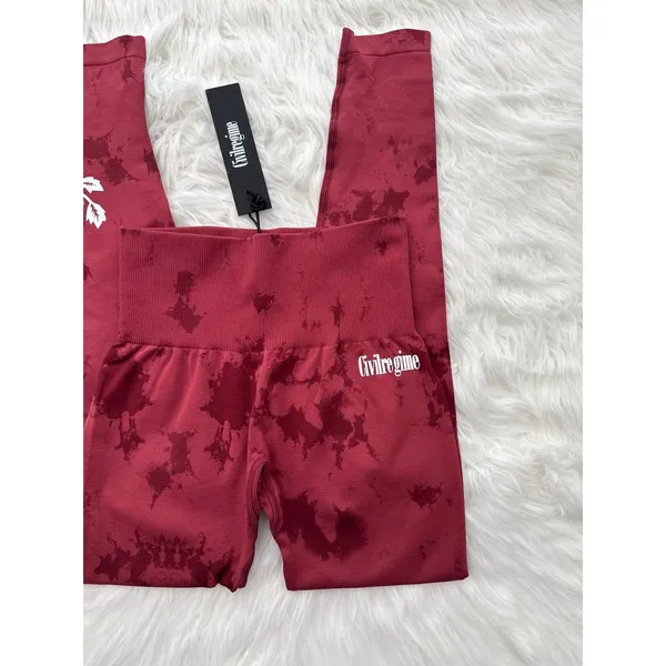 Civil Regime Blush Red Reaper Wash Kelly Seamless Leggings Size XS - Image 3