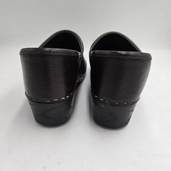 L.L.Bean Leather Clogs Dark Brown Slip On Mule Comfort Shoes Womens 6M Nurse - Image 3