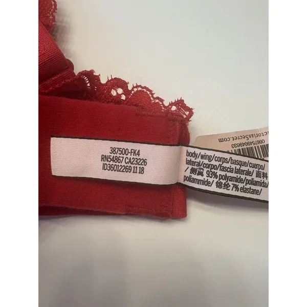 Victoria's Secret‎ Bralette Women Medium Red Lace Logo Band Unlined Wireless NEW - Image 11
