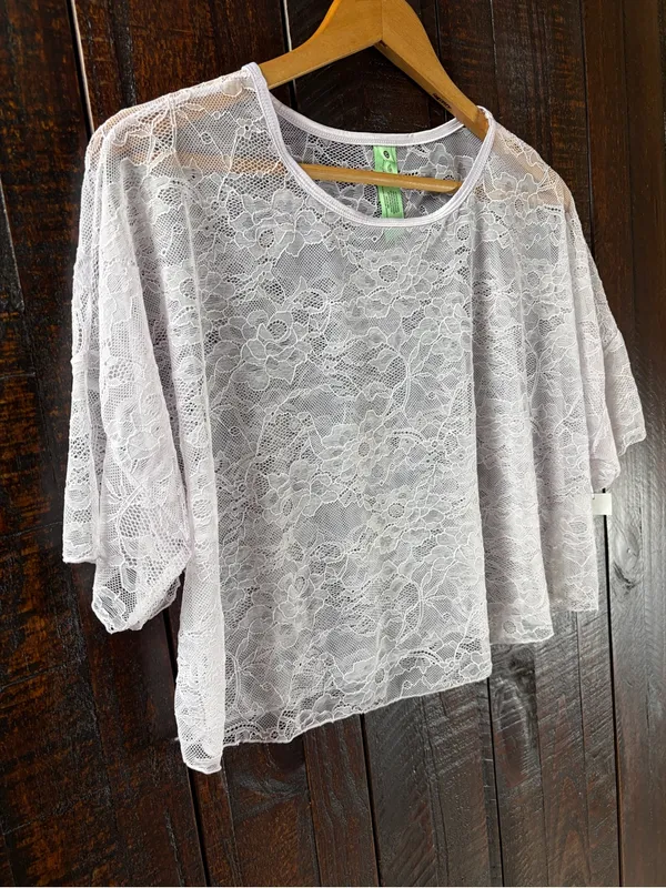 Honeydew Light Lavender Lace Top - Image 4