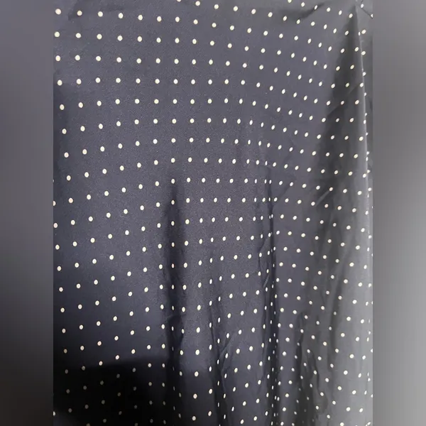Victoria’s Secret Navy Polka Dot Satin Nightgown Slip With Lace Sz L - Image 4
