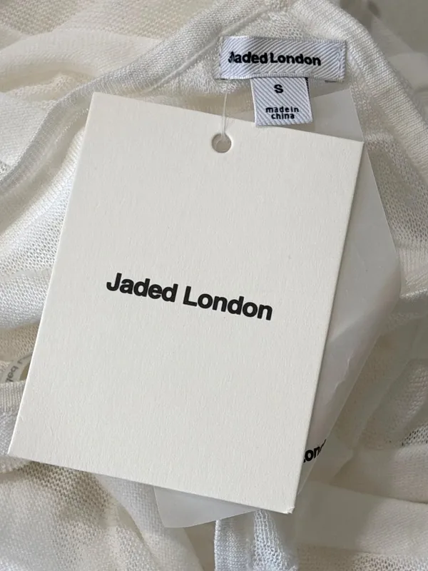 Jaded London Knit Maxi Dress in White Noir Small New Womens Long - Image 8