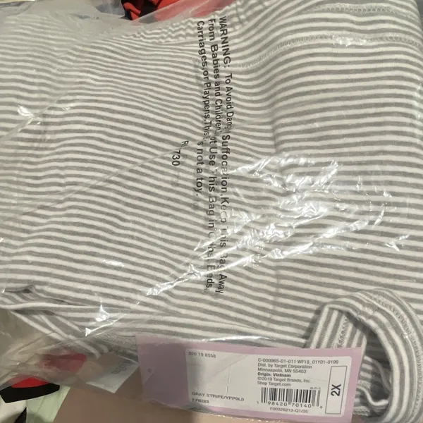 Wild fable Women's Gray White Striped Cotton Knit Tank Shorts Pajama Set 2xl - Image 3